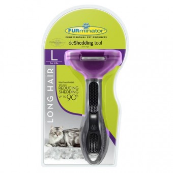 Escova Rasqueadeira Furminator Gatos G - Pelo Longo Escova Rasqueadeira Furminator Gatos G - Pelo Longo